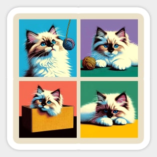 Ragdoll Pop Art - Cute Kitties Sticker